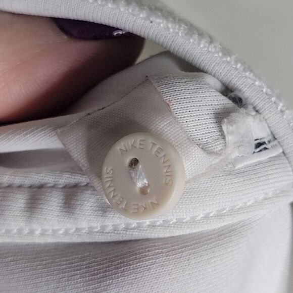Nike Dri-Fit White Tennis Polo Shirt with Blue Accents - Picture 7 of 7